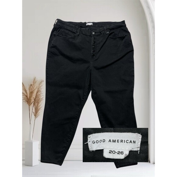Good American GLEAF739BT Women’s Plus Sz 20-26 Faded Black Stretch Skinny Jeans - Picture 1 of 13